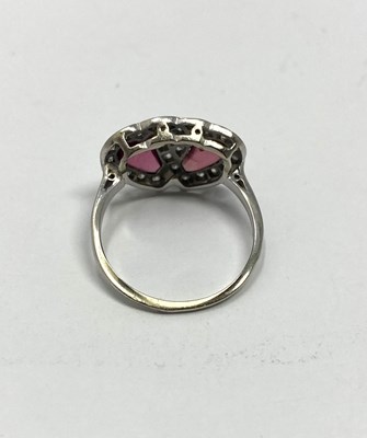 Lot 336 - GARNET AND DIAMOND RING, 1920s
