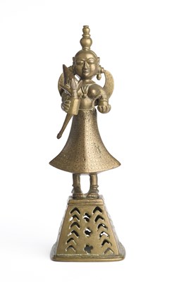 Lot 43 - A BRONZE FIGURE OF LAKSHMI, BENGAL, EASTERN INDIA, 19TH CENTURY