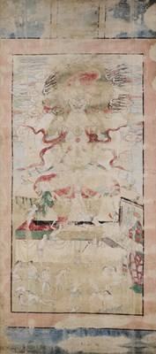 Lot 133 - CHINESE SCHOOL, INK AND COLOUR ON FABRIC, MING DYNASTY (1368-1644)