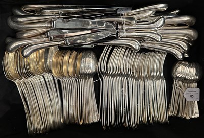 Lot 85 - A MATCHED SET TABLE SILVER, VARIOUS MAKERS, LONDON & SHEFFIELD, 1899-1992