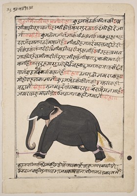 Lot 93 - TWO FOLIOS FROM AN ILLUSTRATED MANUSCRIPT, RAJASTHAN, INDIA, 19TH CENTURY