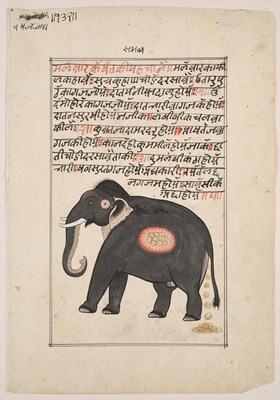 Lot 570 - TWO FOLIOS FROM AN ILLUSTRATED MANUSCRIPT, RAJASTHAN, INDIA, 19TH CENTURY