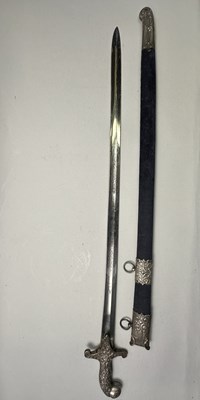 Lot 96 - AN INDIAN DECORATED SWORD WITH BLADE BY WILKINSON, PALL MALL, LONDON, NO. 9240 FOR 1858