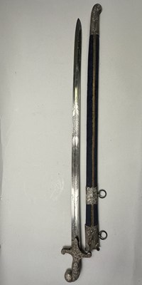 Lot 96 - AN INDIAN DECORATED SWORD WITH BLADE BY WILKINSON, PALL MALL, LONDON, NO. 9240 FOR 1858
