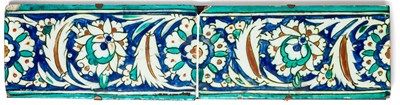 Lot 268 - TWO IZNIK BORDER TILES^ OTTOMAN ANATOLIA^...