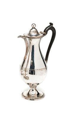 Lot 397 - A GEORGE III SHEFFIELD PLATE HOT WATER JUG^...