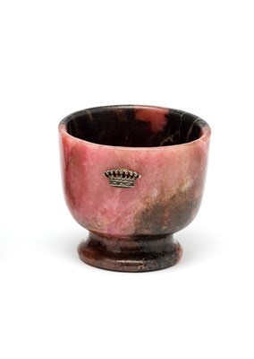 Lot 410 - A RHODONITE CUP^ PROBABLY RUSSIAN EARLY 20TH...