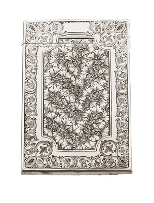 Lot 422 - A VICTORIAN SILVER CARD CASE^ MAKER~S MARK...