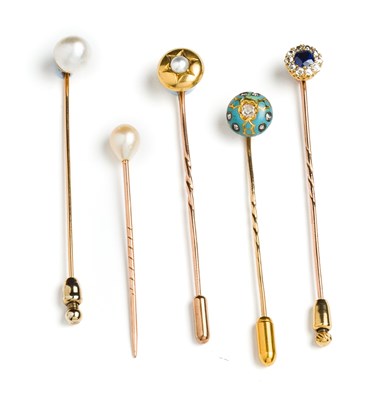 Lot 471 - COLLECTION OF TIE PINS¦comprising: two with...