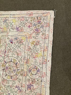 Lot 523 - TWO EMBROIDERED SUSANIS, UZBEKISTAN, CIRCA 1900
