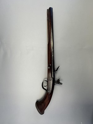 Lot 130 - A RARE 26 BORE CIVIL WAR ENGLISH LOCK OFFICER'S PISTOL, LONDON PROOF MARKS, CIRCA 1645