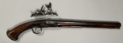 Lot 130 - A RARE 26 BORE CIVIL WAR ENGLISH LOCK OFFICER'S PISTOL, LONDON PROOF MARKS, CIRCA 1645
