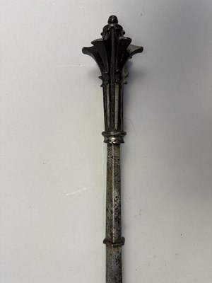 Lot 129 - A RARE GERMAN GOTHIC STEEL MACE, LAST QUARTER OF THE 15TH CENTURY