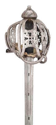 Lot 123 - A FINE AND RARE SCOTTISH BROADSWORD WITH SIGNED BASKET-HILT BY JOHN SIMPSON, GLASGOW, CIRCA 1700-10