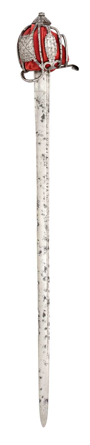 Lot 124 - A FINE AND RARE HIGHLAND BACKSWORD WITH SIGNED BASKET-HILT BY WALTER ALLAN, STIRLING, CIRCA 1735-40