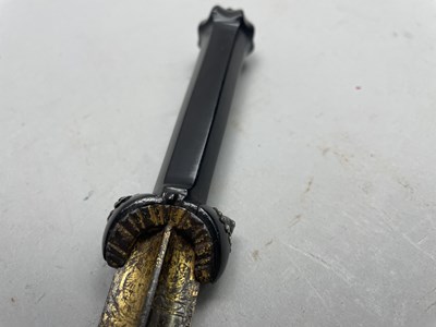 Lot 127 - A FINE AND RARE LOWLAND SCOTS BALLOCK DAGGER, EARLY 17TH CENTURY