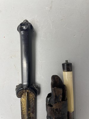 Lot 127 - A FINE AND RARE LOWLAND SCOTS BALLOCK DAGGER, EARLY 17TH CENTURY