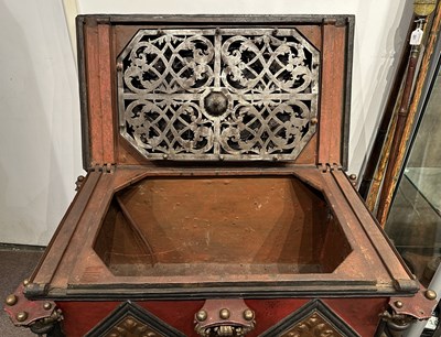 Lot 134 - A LARGE GERMAN PAINTED STEEL STRONGBOX, LATE 17TH/18TH CENTURY AND LATER