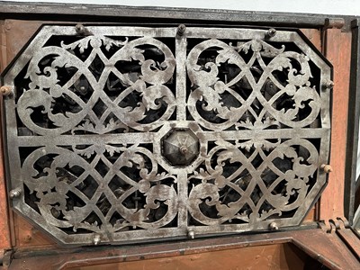 Lot 134 - A LARGE GERMAN PAINTED STEEL STRONGBOX, LATE 17TH/18TH CENTURY AND LATER