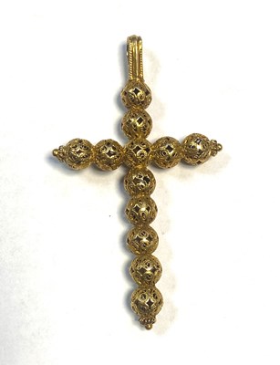 Lot 331 - GOLD PENDANT CROSS, 1890s