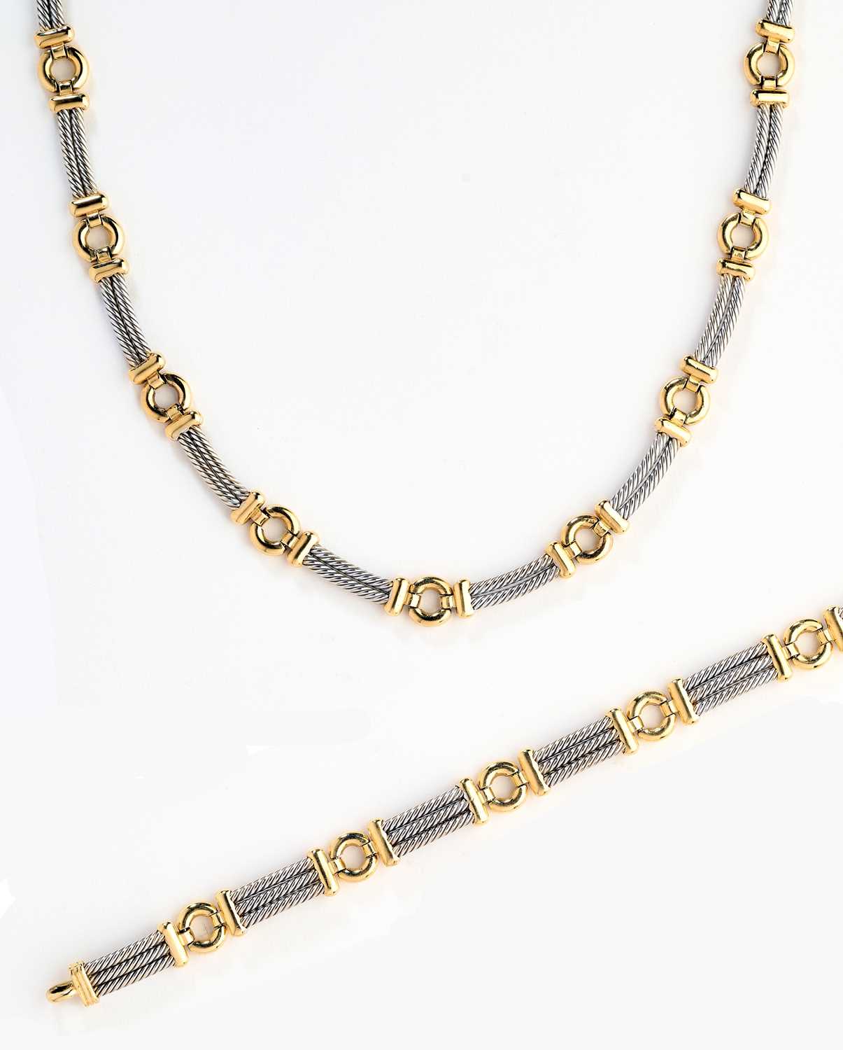 Lot 385 - GOLD NECKLACE AND BRACELET, 1998
