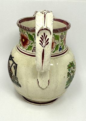 Lot 6 - A STAFFORDSHIRE PEARLWARE JUG, DATED 1827