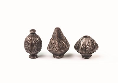 Lot 125 - THREE DETACHED GERMAN SWORD POMMELS