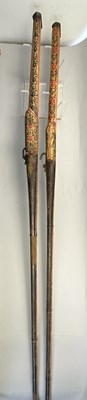 Lot 383 - AN 8 BORE INDIAN MATCHLOCK GUN, 18TH/EARLY 19TH CENTURY; A DETACHED RIFLE BARREL