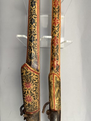 Lot 383 - AN 8 BORE INDIAN MATCHLOCK GUN, 18TH/EARLY 19TH CENTURY; A DETACHED RIFLE BARREL