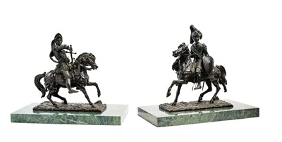 Lot 534 - A PAIR OF MOUNTED KNIGHTS, 19TH CENTURY