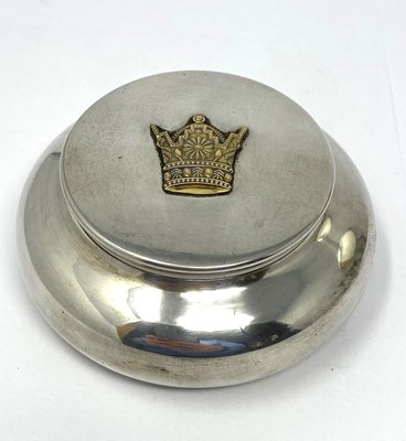 Lot 39 - IMPERIAL IRAN: A FRENCH SILVER AND GOLD BOX AND COVER, MAISON BOUCHERON, PARIS, CIRCA 1939