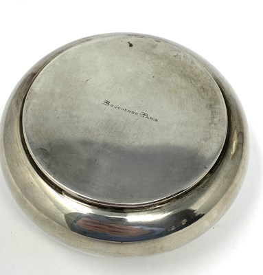 Lot 39 - IMPERIAL IRAN: A FRENCH SILVER AND GOLD BOX AND COVER, MAISON BOUCHERON, PARIS, CIRCA 1939