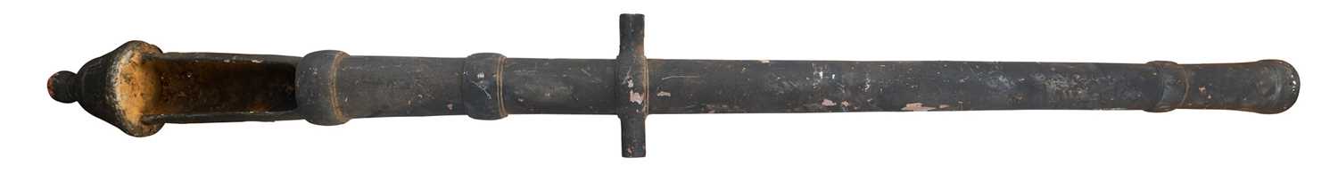 Lot 312 - A CHINESE BREECH-LOADING IRON CANNON, QING DYNASTY,18TH CENTURY