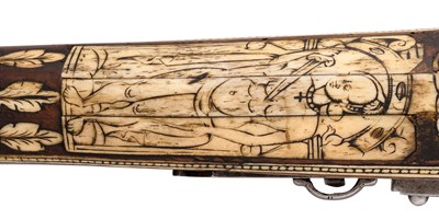 Lot 219 - A RARE 20 BORE NORTH GERMAN WHEEL-LOCK ‘PUFFER’ PISTOL, CIRCA 1575