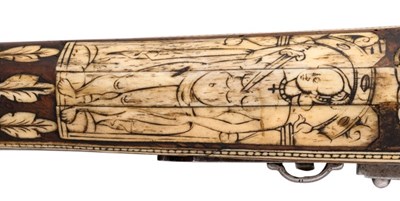 Lot 219 - A RARE 20 BORE NORTH GERMAN WHEEL-LOCK ‘PUFFER’ PISTOL, CIRCA 1575