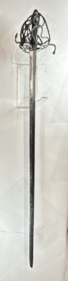 Lot 150 - A RARE NORTH EUROPEAN BASKET-HILTED BACK-SWORD, EARLY 17TH CENTURY, DUTCH OR ENGLISH