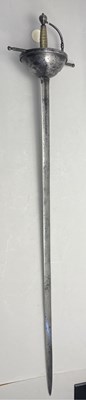 Lot 192 - AN OFFICER’S CUP-HILT RAPIER, EARLY 18TH CENTURY, PORTUGUESE OR SPANISH