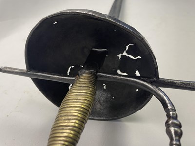 Lot 192 - AN OFFICER’S CUP-HILT RAPIER, EARLY 18TH CENTURY, PORTUGUESE OR SPANISH