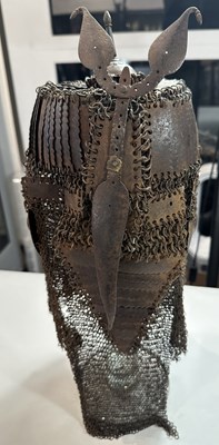 Lot 76 - A RARE INDIAN MAIL AND PLATE HELMET (TOP), 17TH/18TH CENTURY