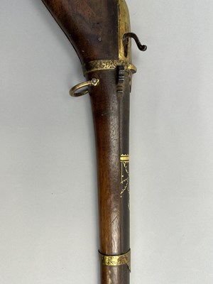 Lot 87 - A 28 BORE NORTH INDIAN (SIND) MATCHLOCK RIFLE, EARLY 19TH CENTURY