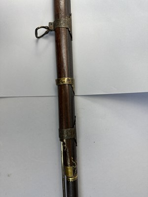 Lot 87 - A 28 BORE NORTH INDIAN (SIND) MATCHLOCK RIFLE, EARLY 19TH CENTURY