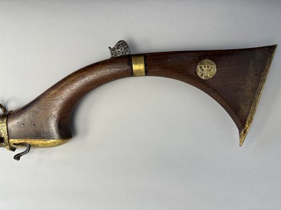 Lot 87 - A 28 BORE NORTH INDIAN (SIND) MATCHLOCK RIFLE, EARLY 19TH CENTURY
