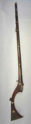 Lot 87 - A 28 BORE NORTH INDIAN (SIND) MATCHLOCK RIFLE, EARLY 19TH CENTURY