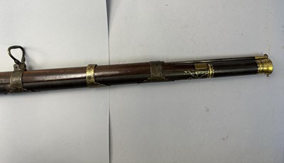 Lot 87 - A 28 BORE NORTH INDIAN (SIND) MATCHLOCK RIFLE, EARLY 19TH CENTURY