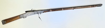 Lot 86 - AN 18 BORE NORTH INDIAN MATCHLOCK GUN, LATE 18TH/19TH CENTURY, JAIPUR, RAJASTHAN