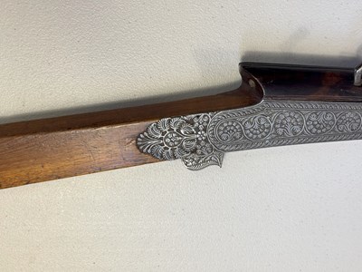 Lot 86 - AN 18 BORE NORTH INDIAN MATCHLOCK GUN, LATE 18TH/19TH CENTURY, JAIPUR, RAJASTHAN