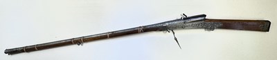 Lot 86 - AN 18 BORE NORTH INDIAN MATCHLOCK GUN, LATE 18TH/19TH CENTURY, JAIPUR, RAJASTHAN
