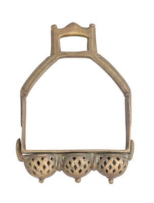 Lot 579 - AN INDIAN COPPER ALLOY STIRRUP (RAKAB), 19TH CENTURY