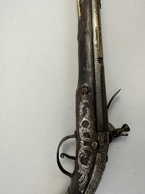 Lot 112 - A 20 BORE OTTOMAN LONG FLINTLOCK HOLSTER (KUBUR) PISTOL, BALKANS, LATE 18TH/EARLY 19TH CENTURY
