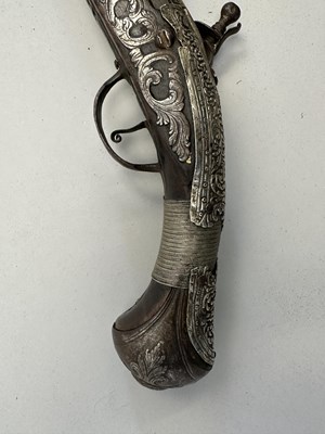 Lot 112 - A 20 BORE OTTOMAN LONG FLINTLOCK HOLSTER (KUBUR) PISTOL, BALKANS, LATE 18TH/EARLY 19TH CENTURY